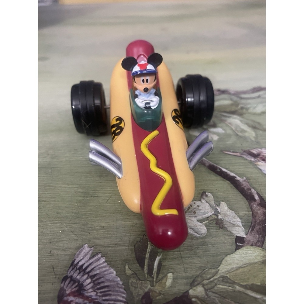 Disney Mickey Mouse Hot Dog Roadster 4.5" Pull Back N Go Racer Car Disney Store